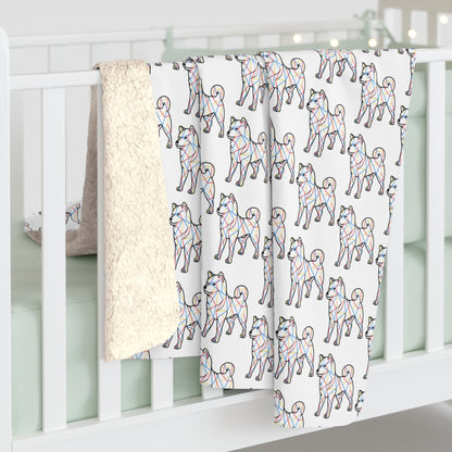 Shiba Inu Sherpa Fleece Blanket