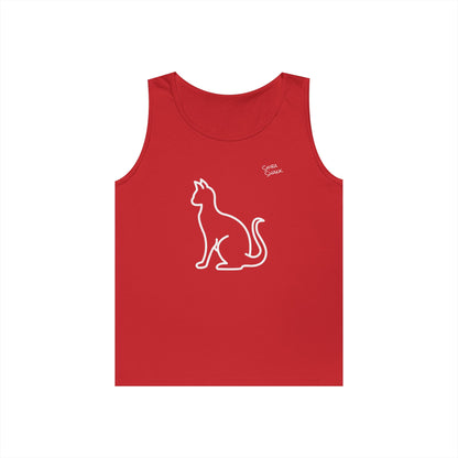 Feline Shiba Swank Tank Top - Beach, Sports, Yoga, Casual - Different Colors - Gift for Any Pet Owner, Heavy Cotton, Summer Sleeveless Tee