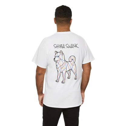 SHIBA SWANK Unisex HEAVY Cotton T Shirt Short Sleeve Multi Colored Design Cute Shiba Shirt For Your Family & Friends