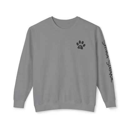 SHIBA SWANK Unisex Lightweight Crewneck Long Sleeve Sweatshirt Multi Colors, Design on Front, Back and Left Sleeve