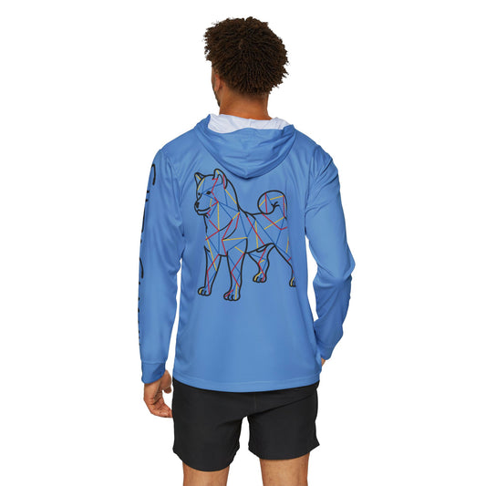 SHIBA SWANK Men's Sports Warmup Hoodie  - UPF 50+ Sun Protection - Great for Hiking, Cycling, Running, Working Out - Front and Back Design