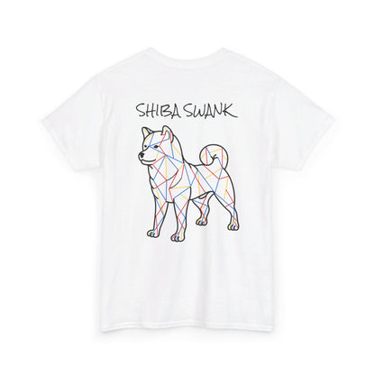 SHIBA SWANK Unisex HEAVY Cotton T Shirt Short Sleeve Multi Colored Design Cute Shiba Shirt For Your Family & Friends