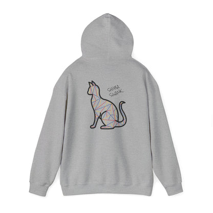 SHIBA SWANK Feline Hooded Sweatshirt  Unisex  - Long Sleeve - Multi Colored - Front and Back Design