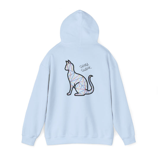 SHIBA SWANK Feline Hooded Sweatshirt  Unisex  - Long Sleeve - Multi Colored - Front and Back Design