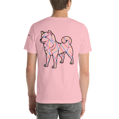 SHIBA SWANK Unisex Short Sleeve, Shiba Inu with Paw Print, Front, Back and Sleeve Design