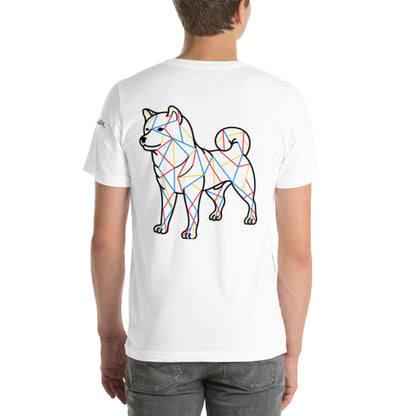 SHIBA SWANK Unisex Short Sleeve, Shiba Inu with Paw Print, Front, Back and Sleeve Design